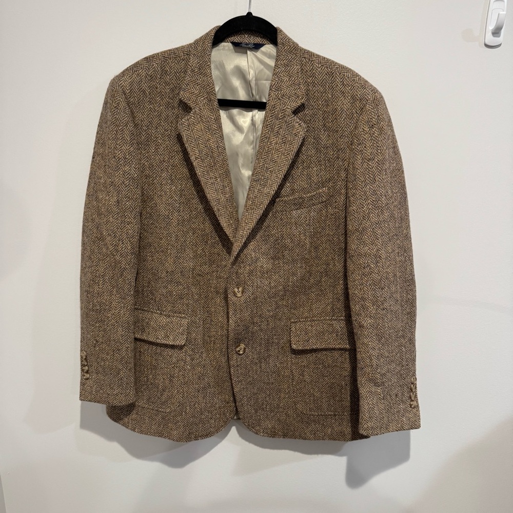 Ben Silver Charleston x Harris Tweed Wool Sport Coat Blazer‎ Size 44 XL Casual